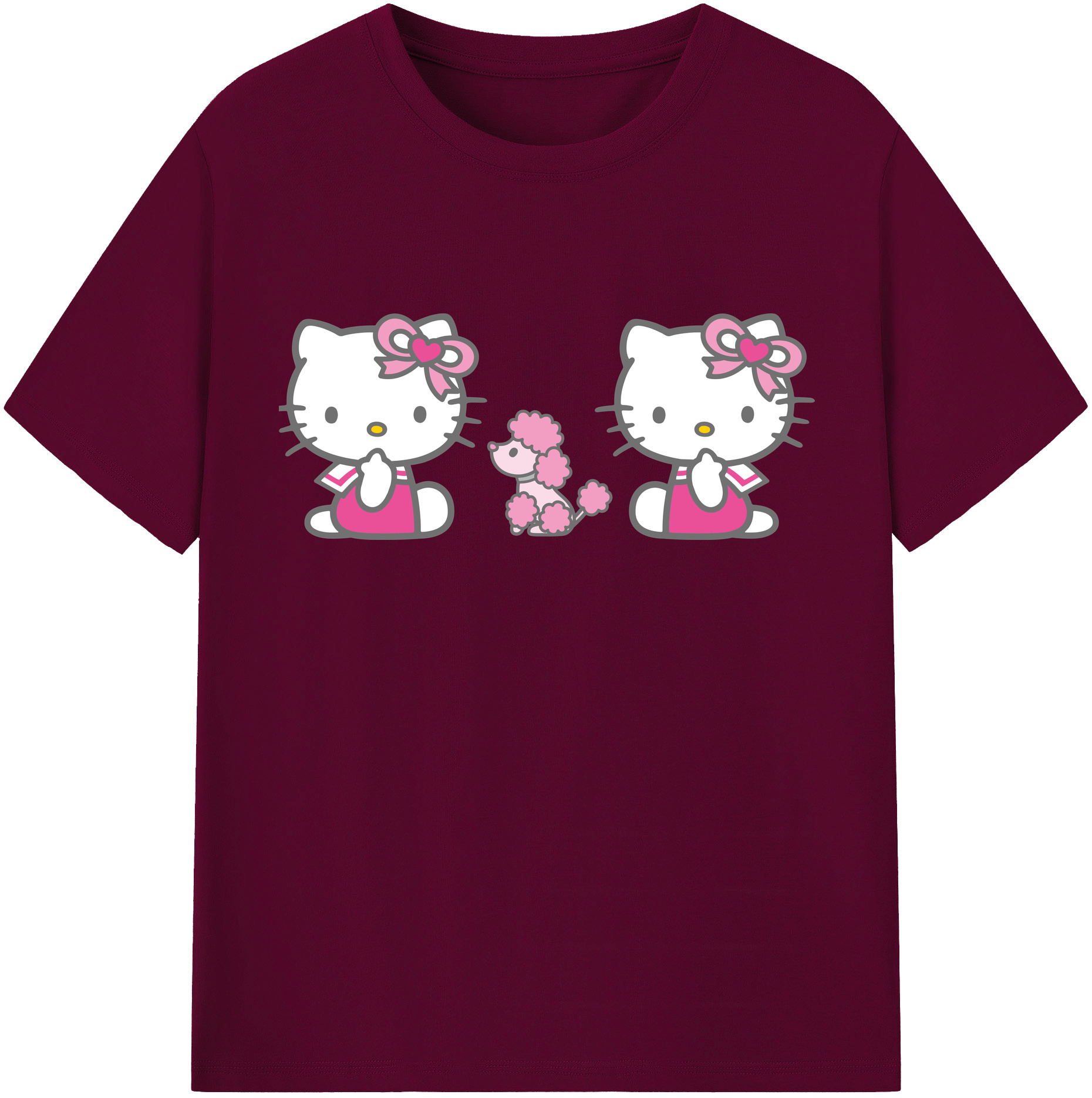 （画像用） Hello Kitty ハローキティ レディースカジュアルプリントTシャツ（綿100％）